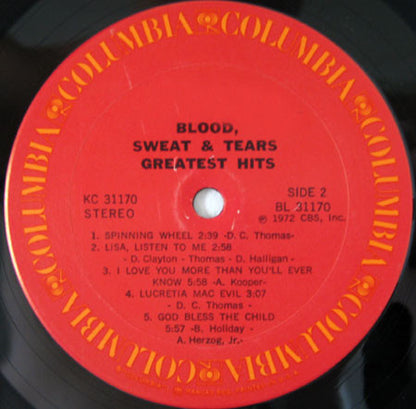 Blood, Sweat & Tears Greatest Hits - secondary