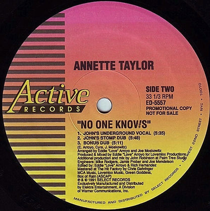 12" Single: Annette Taylor - No One Knows