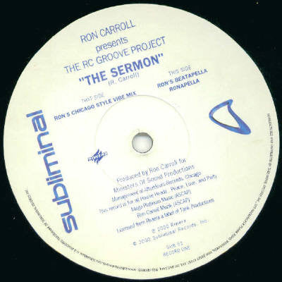 12" Single: Ron Carroll, The RC Groove Project - The Sermon