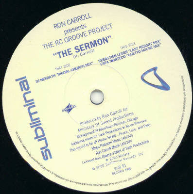 12" Single: Ron Carroll, The RC Groove Project - The Sermon