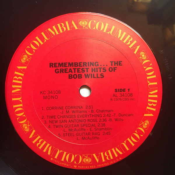 Remembering... The Greatest Hits Of Bob Wills - secondary