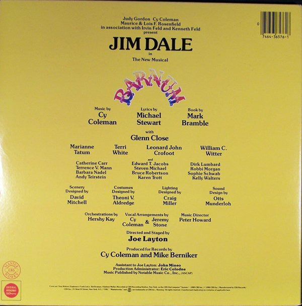 Jim Dale - Barnum The New Musical
