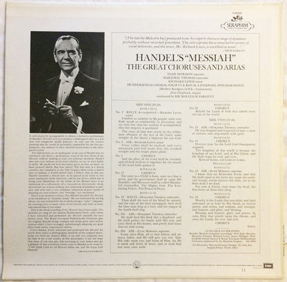 Elsie Morison, Marjorie Thomas, Richard Lewis, Huddersfield Choral Society, Royal Liverpool Philharmonic Orchestra, Sir Malcolm Sargent, Herbert Bardgett, Eric Chadwick - Handel's Messiah: The Great Choruses & Arias