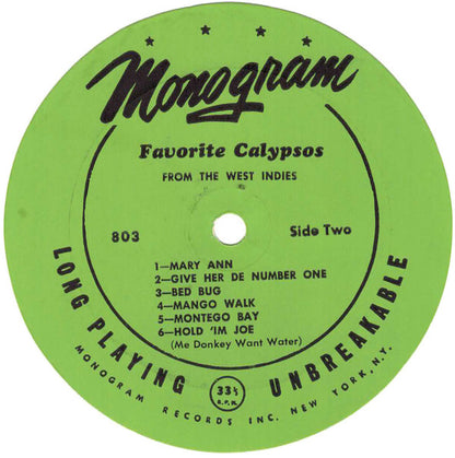 Various - Favorite Calypsos From The West Indies