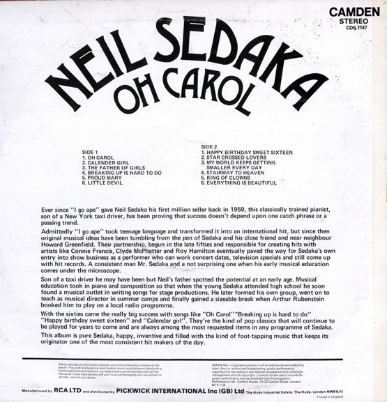 Neil Sedaka - Oh Carol