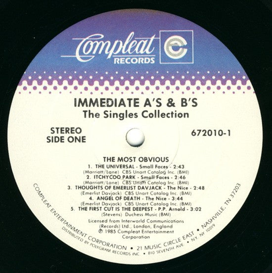 Immediate A's & B's: The Singles Collection / A Compleat Collection - secondary