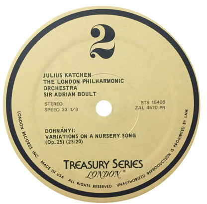 Sergei Vasilyevich Rachmaninoff, Ernst von Dohnányi, Julius Katchen, London Philharmonic Orchestra, Sir Adrian Boult - Rhapsody On A Theme Of Paganini / Variations On A Nursery Tune