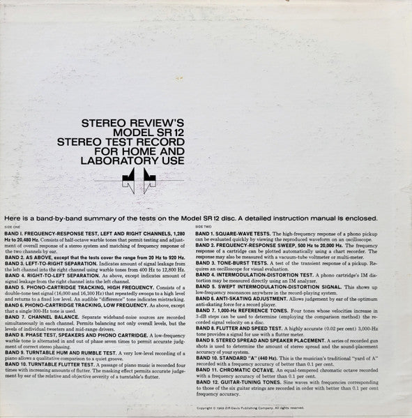 No Artist - Stereo Review's Stereo Test Record (Model SR 12)