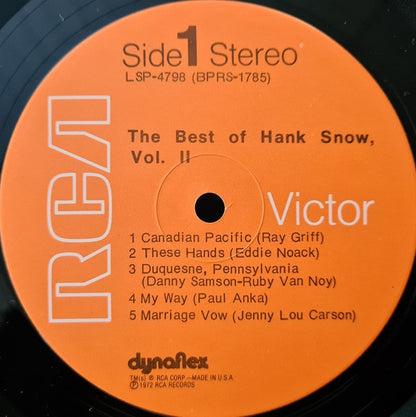 The Best Of Hank Snow, Vol. II - secondary