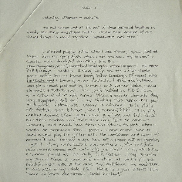 Norman Blake / Tut Taylor / Sam Bush / Butch Robins / Vassar Clements / David Holland / Jethro Burns - secondary