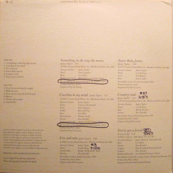 James Taylor's Greatest Hits - secondary