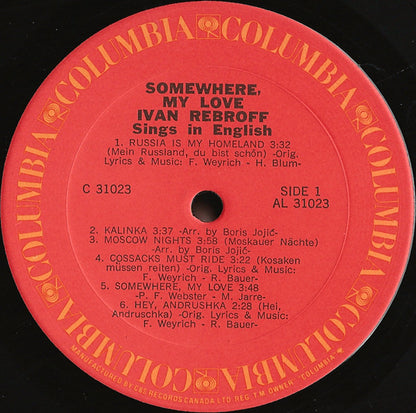 Ivan Rebroff - Somewhere, My Love