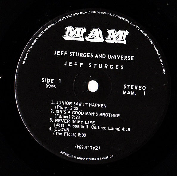 Jeff Sturges - Jeff Sturges And Universe