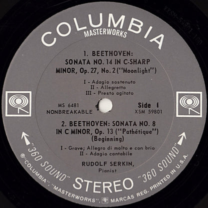 Rudolf Serkin, Ludwig Van Beethoven - Three Favorite Sonatas - Moonlight / Appassionata / Pathétique