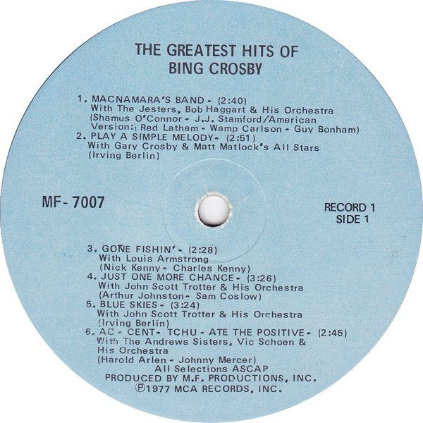 The Greatest Hits Of Bing Crosby - secondary
