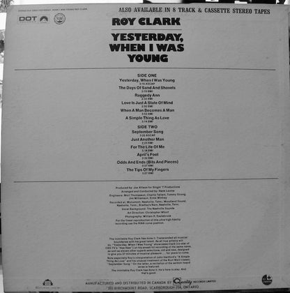 Yesterday, When I Was Young - secondary