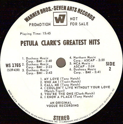 Petula Clark's Greatest Hits, Vol. 1 - secondary
