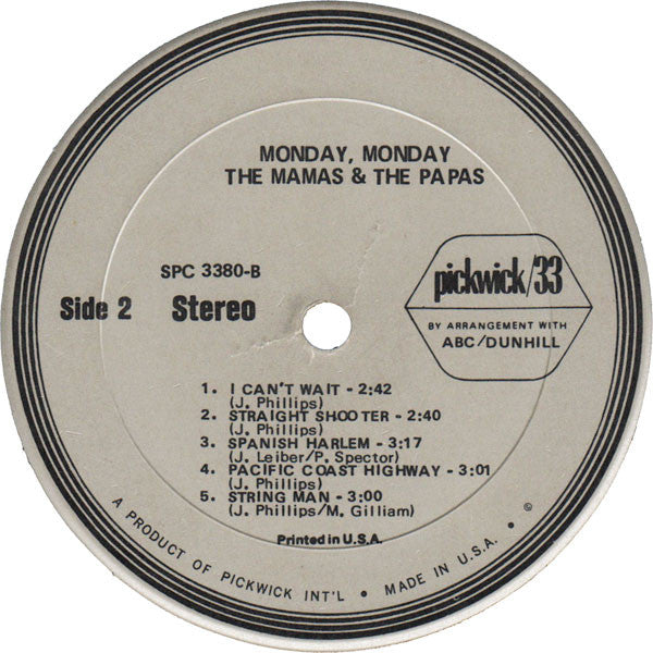 Monday, Monday - secondary