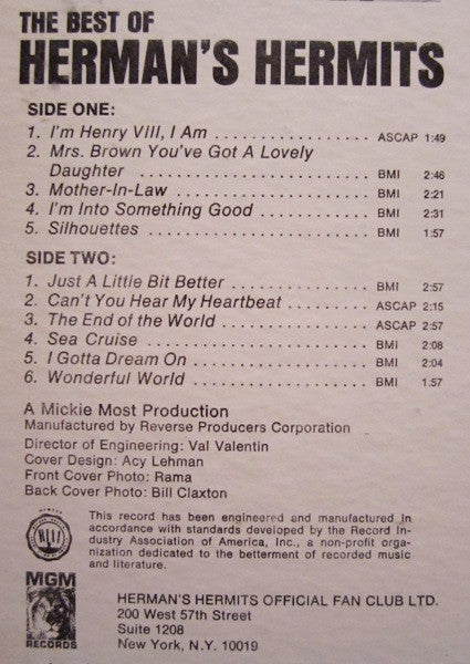 The Best Of Herman's Hermits - secondary