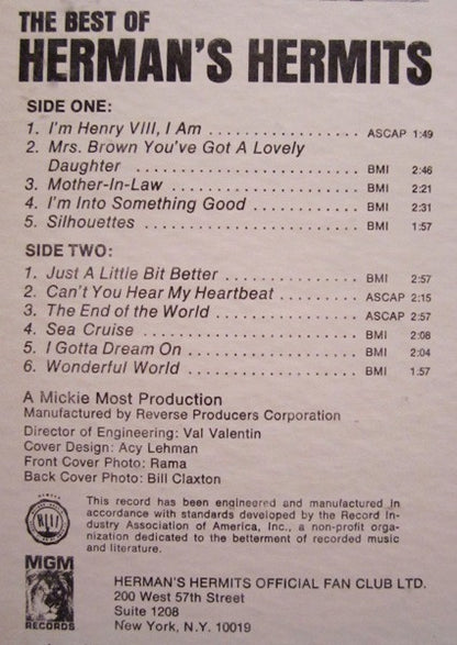 The Best Of Herman's Hermits - secondary