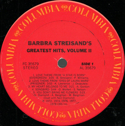 Barbra Streisand's Greatest Hits - Volume 2 - secondary