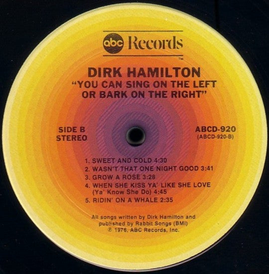 You Can Sing On The Left Or Bark On The Right - secondary