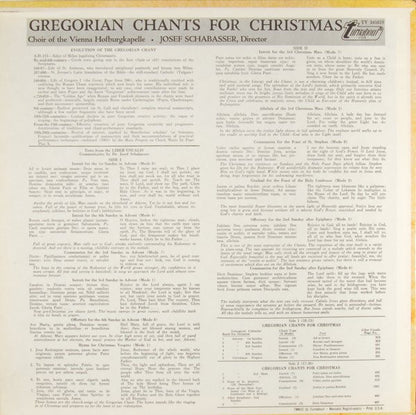 Choralschola Der Wiener Hofburgkapelle, Josef Schabasser - Gregorian Chants For Christmas