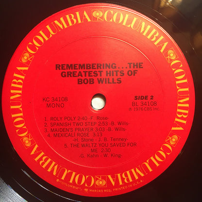 Remembering... The Greatest Hits Of Bob Wills - secondary