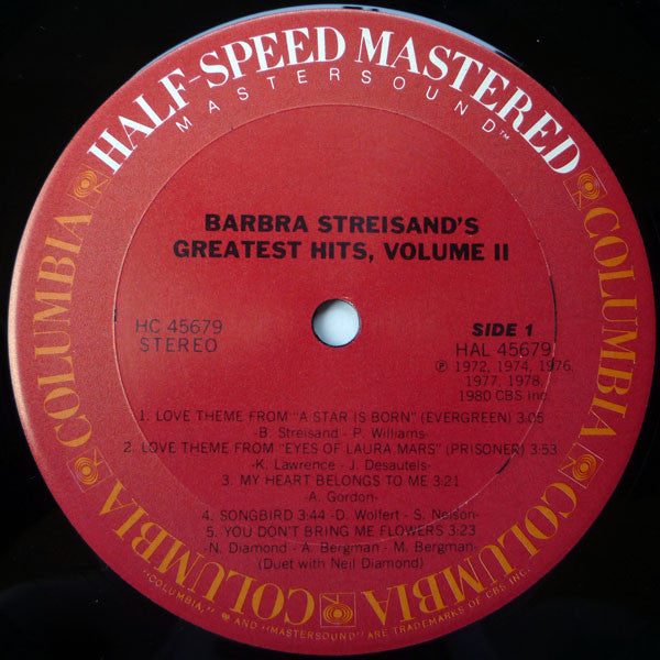 Barbra Streisand's Greatest Hits, Volume II - secondary