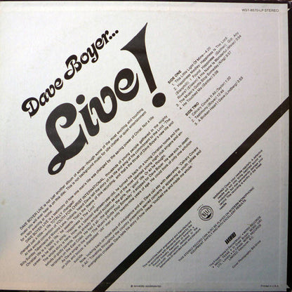 Dave Boyer - Dave Boyer... Live!