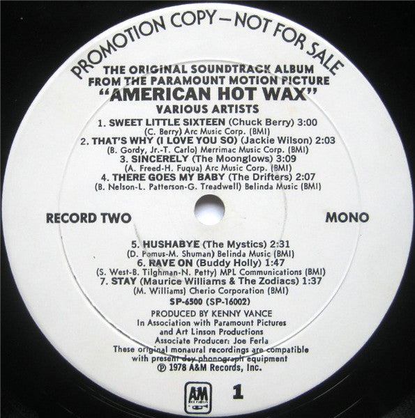 The Original Soundtrack Album From The Paramount Motion Picture "American Hot Wax" - secondary