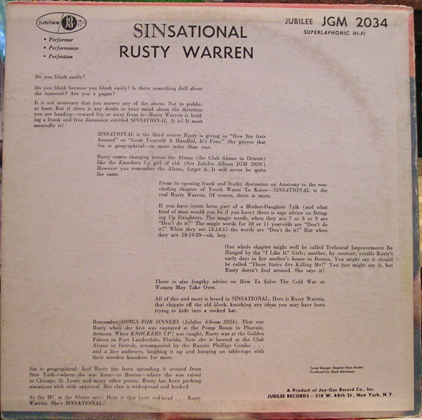 Rusty Warren - Sinsational