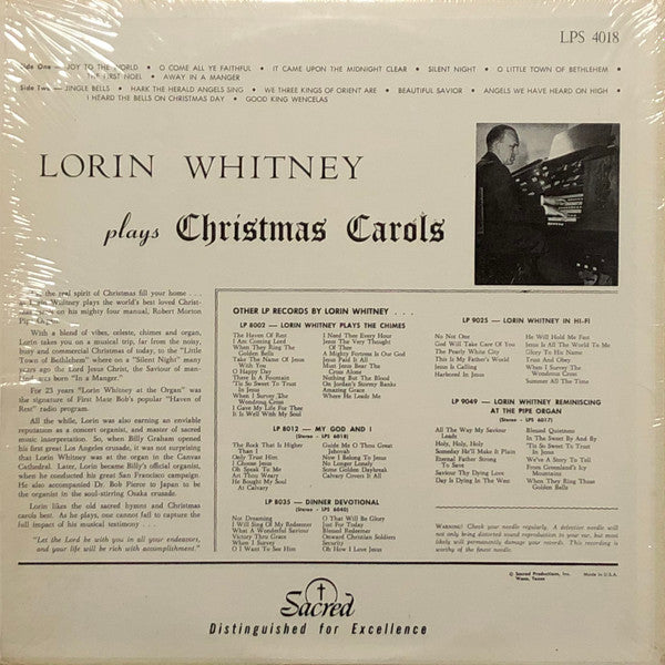 Lorin Whitney - Lorin Whitney Plays Christmas Carols