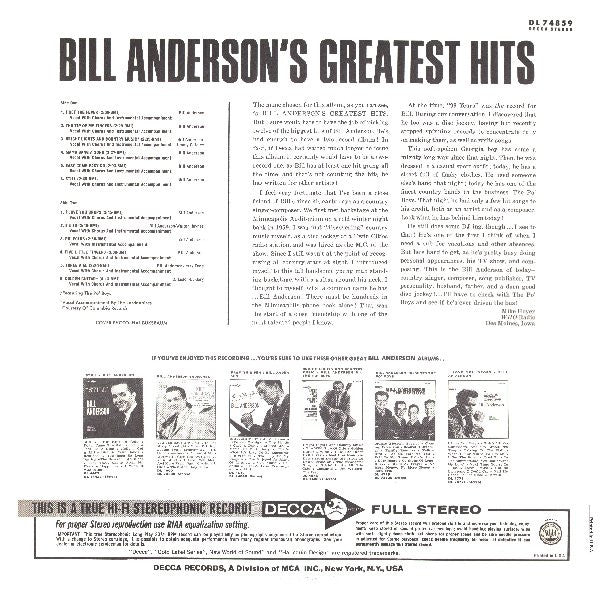 Bill Anderson's Greatest Hits - secondary