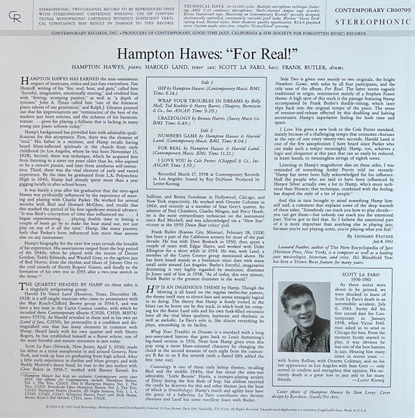 Hampton Hawes - For Real! – Five Buck Bin