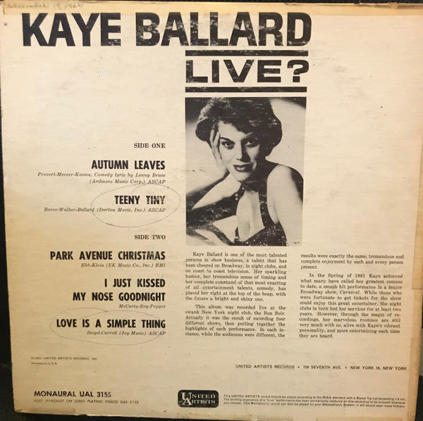 Kaye Ballard Live? - secondary