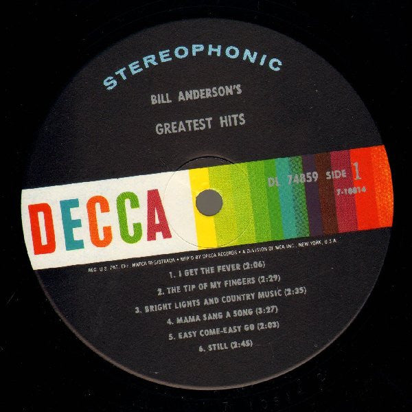 Bill Anderson's Greatest Hits - secondary