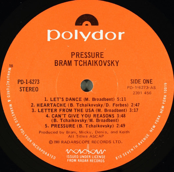 Bram Tchaikovsky - Pressure