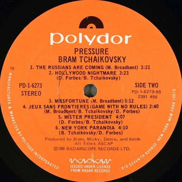 Bram Tchaikovsky - Pressure