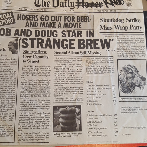 Bob & Doug McKenzie - The Adventures Of Bob & Doug McKenzie In Strange Brew (Excerpts From The Original Soundtrack)