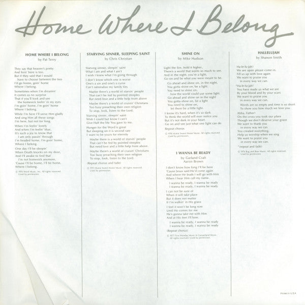 Home Where I Belong - secondary