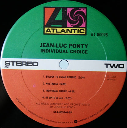 Jean-Luc Ponty - Individual Choice