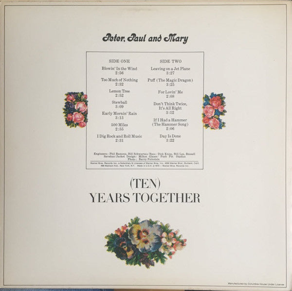 The Best Of Peter, Paul And Mary (Ten) Years Together - secondary