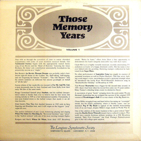 Those Memory Years Volume 1 - secondary