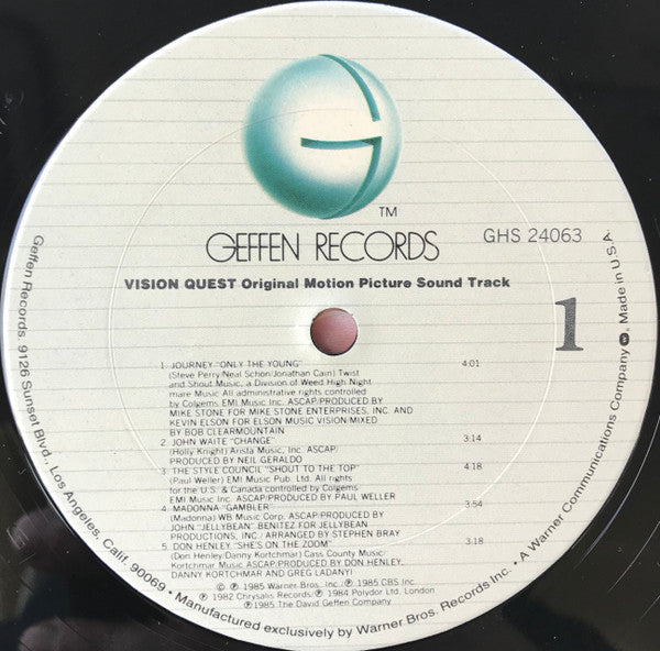 Vision Quest (Original Motion Picture Sound Track) - secondary