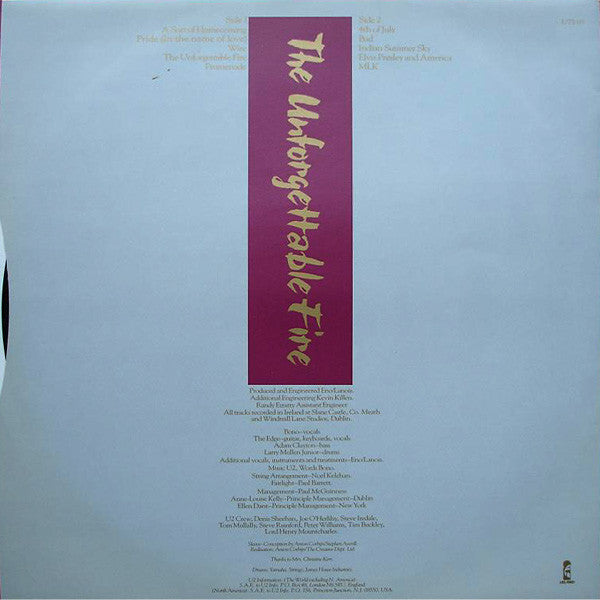The Unforgettable Fire - secondary