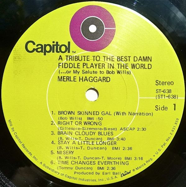 A Tribute To The Best Damn Fiddle Player In The World: Or, My Salute To Bob Wills - secondary