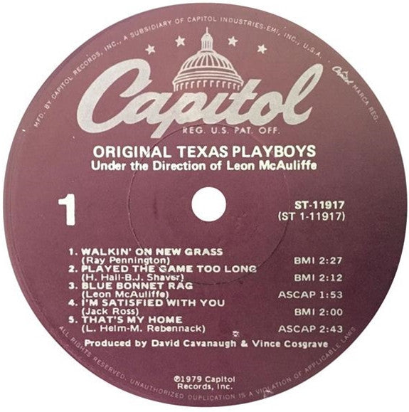 The Original Texas Playboys Under The Direction Of Leon McAuliffe - Original Texas Playboys