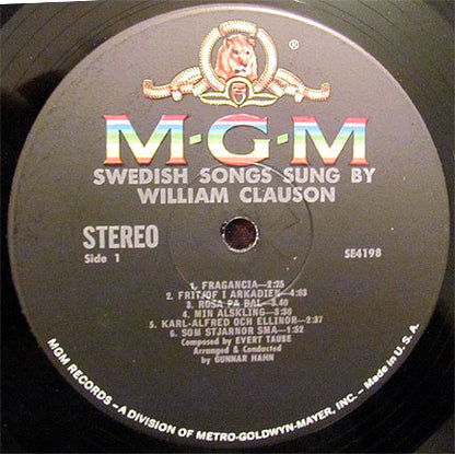 Swedish Songs Sung By William Clauson - secondary