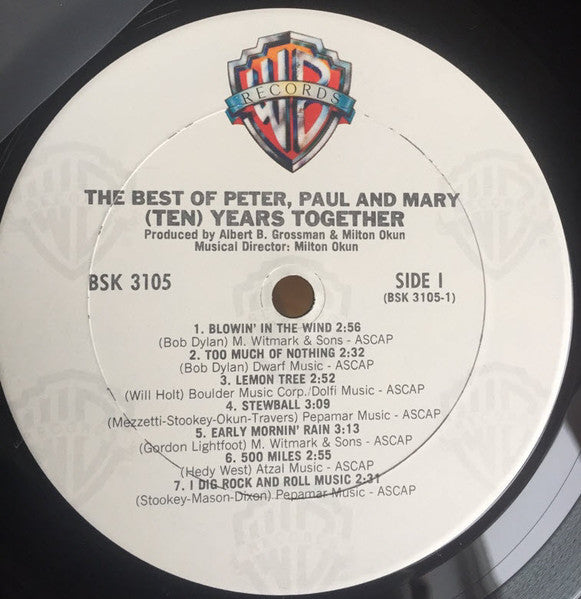 The Best Of Peter, Paul And Mary (Ten) Years Together - secondary